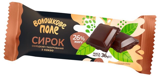 Сирок глазурований ВОЛОШКОВЕ ПОЛЕ какао 26%, 36г